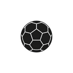 Fototapeta premium a classic matte black soccer ball silhouette with precise geometric lines, centered against a seamless pure white background, high contrast icon representing global sports equipment