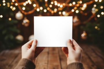 Festive card mockup png, transparent design