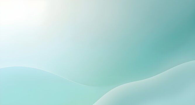 Abstract soft gradient background with gentle flowing curves in serene light teal and white tones, perfect for modern design and subtle visual texture