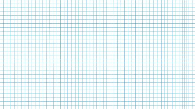 Close-up of blue grid lines on white squared paper background texture