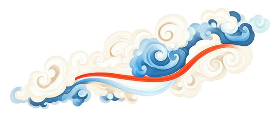 PNG Chinese Auspicious clouds illustration pattern art.