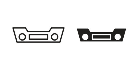 Car bumper icons. Black and White Vector Icons. can be used web and mobile