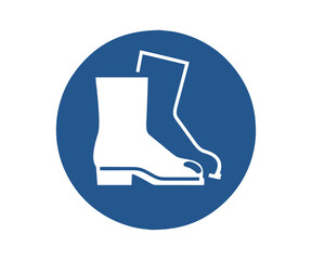 ISO 7010 M008 Wear safety footwear sign. Mandatory protection symbol vector design and illustration.
