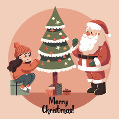 Hand Drawn Christmas Background Illustration (flat design)
