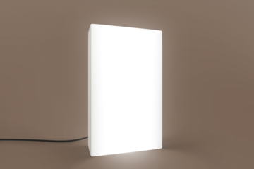 White neon sign png mockup, transparent design