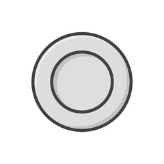 Simple Plate Illustration Icon on White Background Vector Art Illustration on white background.