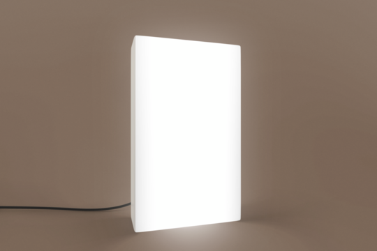 White neon sign png mockup, transparent design