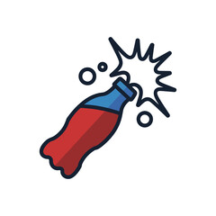 Soda Bottle Pop Icon Vector Illustration on White Background Vector Art Illustration on white background.