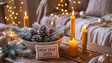 christmas decoration with candles and decorations