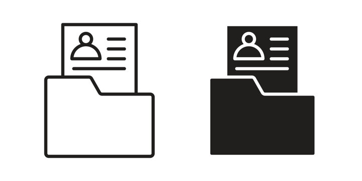 Dossier icons. Black and White Vector Icons. can be used web and mobile