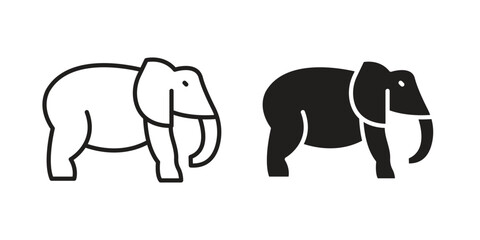 Fototapeta premium Elephant icons. Black and White Vector Icons. can be used web and mobile