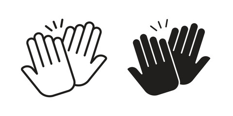 Obraz premium High Five icons. Black and White Vector Icons. can be used web and mobile