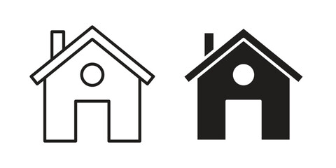 Fototapeta premium Home icons. Black and White Vector Icons. can be used web and mobile