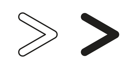 Obraz premium Is greater than icons. Black and White Vector Icons. can be used web and mobile