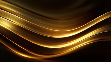 Sophisticated flowing golden ribbons create a stunning elegant backdrop for luxury branding and high-end design projects with rich, warm tones