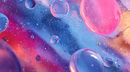 Stunning vibrant abstract background with floating spheres in vivid pink and blue tones for creative projects and modern design concepts, eye catching texture