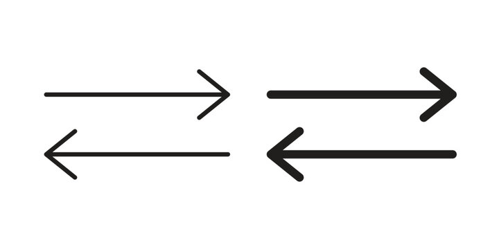 Left right direction icons. Black and White Vector Icons. can be used web and mobile