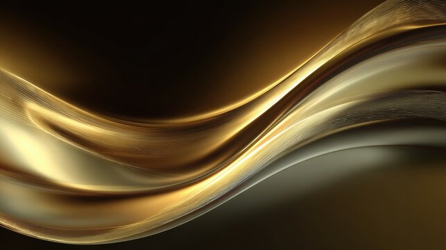 Stunning abstract golden ribbons create a luxurious and elegant backdrop, perfect for high-end brands and sophisticated designs with a modern edge
