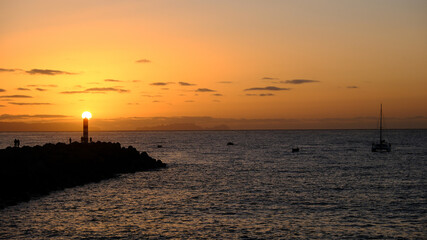 Golden sunrise in Funchal, Madeira Island, Portugal