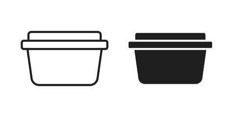 Lunch box icons. Black and White Vector Icons. can be used web and mobile