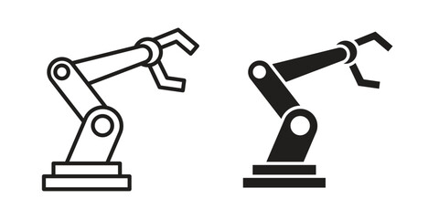 Mechanical arm icons. Black and White Vector Icons. can be used web and mobile