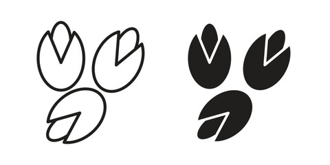 Pistachio icons. Black and White Vector Icons. can be used web and mobile