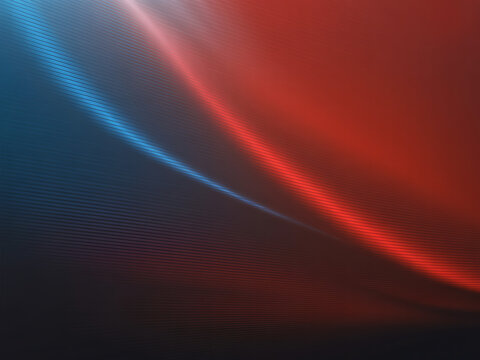 Dynamic red and blue light trails on a dark gradient background - Powered by Adobe