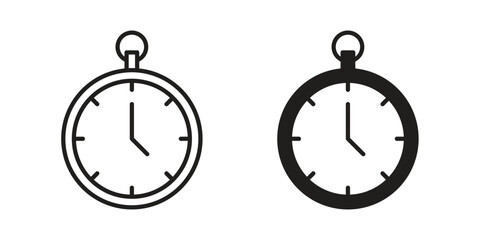 Pocket watch icons. Black and White Vector Icons. can be used web and mobile