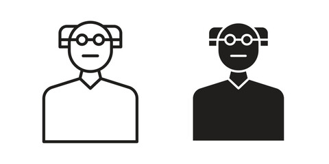 Professor icons. Black and White Vector Icons. can be used web and mobile