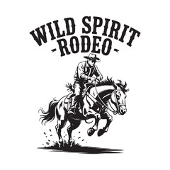 Wild Spirit Rodeo Vintage Silhouette Vector