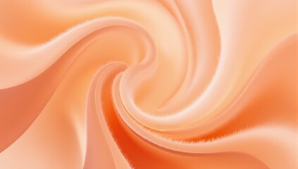 A beautiful peach silk fabric with elegant swirling folds and smooth texture for fashion design