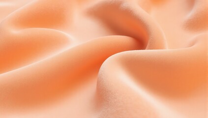 Elegant peach colored silk fabric with soft flowing curves for luxurious design projects