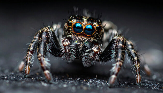 Extreme macro shot of jumping spider.