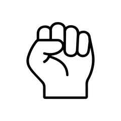 clenched fist vector line icon on a white background
Vector line icon on a white background