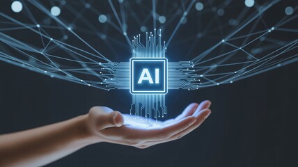 Holding future AI technologies in your palm, modern digital innovation