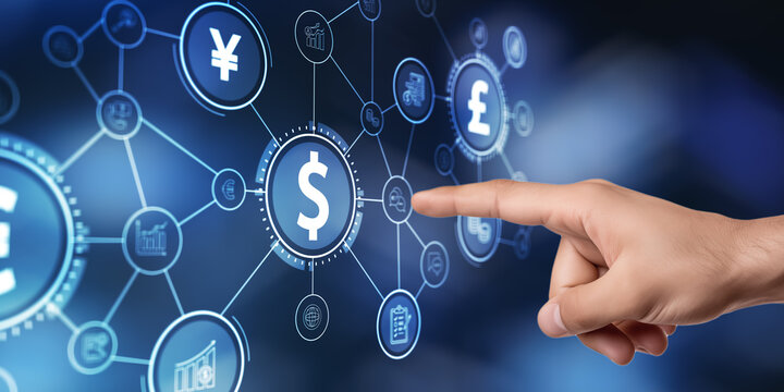 Dollar. Currency exchange concept. International money transfer, banking payment. Universal financial background