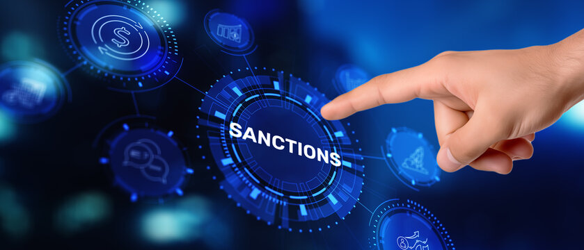 Economic sanctions as political pressure tool with financial restrictions and trade limitations