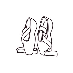 ballet shoes en pointe sole dance slipper pink emoji symbol sign icon vector illustration isolated flat