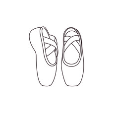 ballet shoes en pointe sole dance slipper pink emoji symbol sign icon vector illustration isolated flat