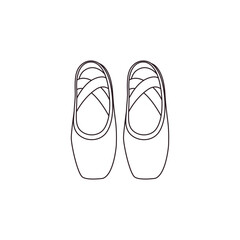 ballet shoes en pointe sole dance slipper pink emoji symbol sign icon vector illustration isolated flat