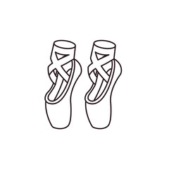 ballet shoes en pointe sole dance slipper pink emoji symbol sign icon vector illustration isolated flat