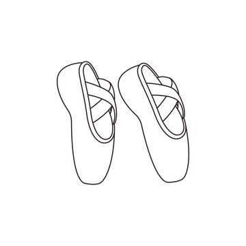 ballet shoes en pointe sole dance slipper pink emoji symbol sign icon vector illustration isolated flat