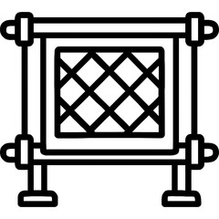 Quilting frame outline icon vector