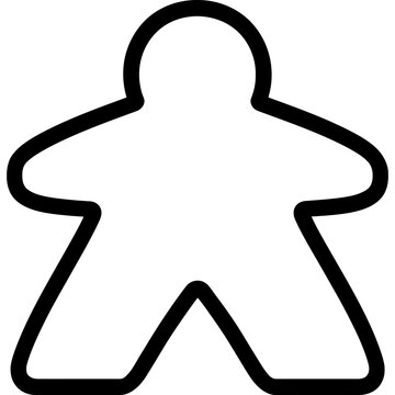 Game piece meeple outline icon vector