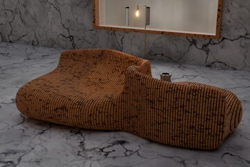 wooden parametric design furniture sofa