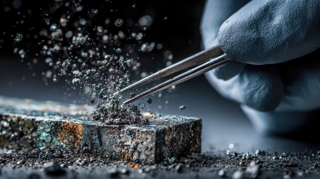 Extraction of Metallic Particles from Ore Sample Under Microscope