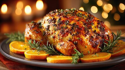 Roast Chicken with Herbs and Oranges