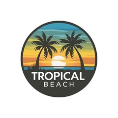 summer holiday background logo design 