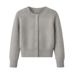 PNG Cozy gray knit cardigan