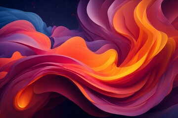 Abstract Flowing Shapes - Vibrant Color Gradient Background